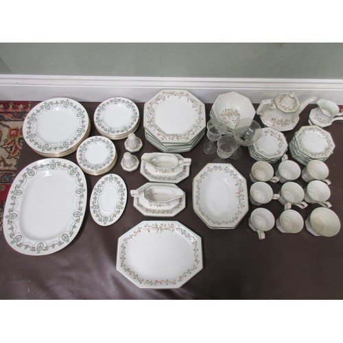 628 - Johnson Brothers Eternal Beau tableware incl. cake plate approx. L30cm, serving bowls, plates, tea p... 