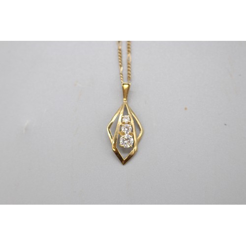 21 - A lot of hallmarked 9ct yellow gold cubic zirconia jewellery, comprising a stamped 9ct yellow gold s... 