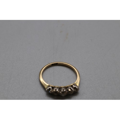 35 - Stamped 18ct yellow gold diamond 5 stone claw set eternity ring comprised approximately 0.3ct older ... 