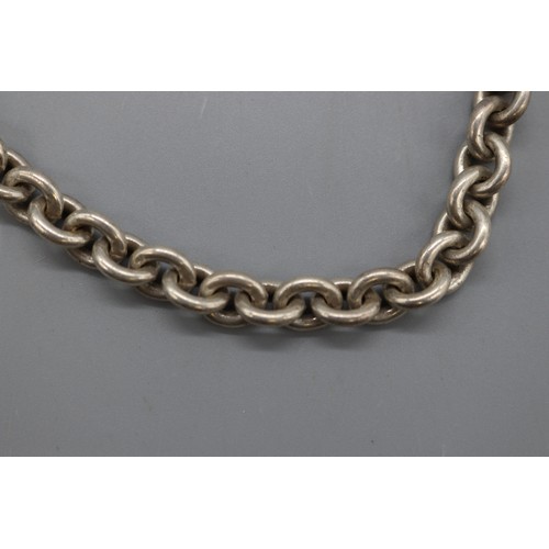 46 - “Return to Tiffany & Co.” sterling silver suite, comprising a 22-inch belcher link necklace with hea... 