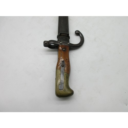 52 - The Janet Ellis Collection - French bayonet, gra, wooden and brass handle, stamped '31759' on handle... 