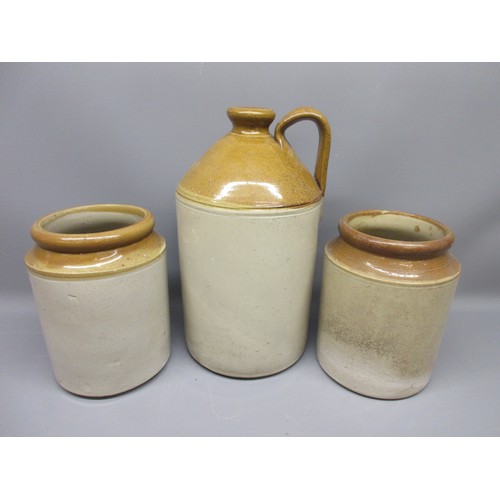 652 - Collection of brown salt glazed ceramics; incl. large stoneware jug, approx. H33cm; Denby stoneware ... 