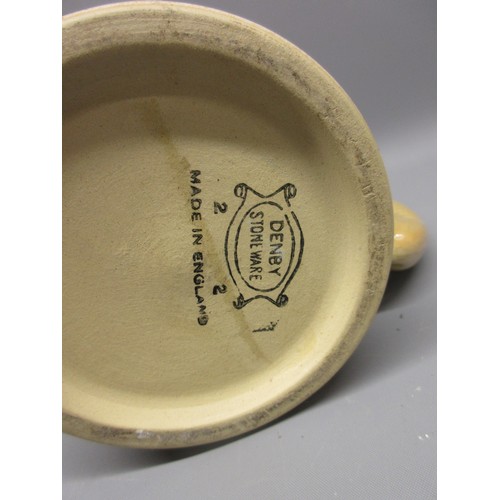 652 - Collection of brown salt glazed ceramics; incl. large stoneware jug, approx. H33cm; Denby stoneware ... 