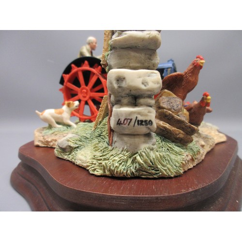 702 - Border Fine Arts 'New Technology Arrives' By Ray Ayres Limited Edition 407/1250 On Wood Base, Signed... 