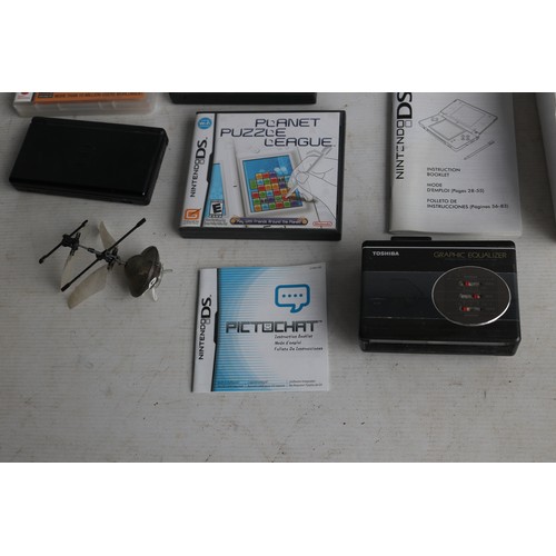 913 - Nintendo Gameboy in original box, 2 Gameboy games, Nintendo DS (No Charger), TX Juice Hover Copter P... 
