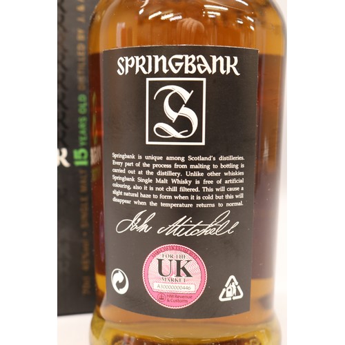 Springbank Campbeltown Single Malt Scotch Whisky, Aged 15 Years 46% ...
