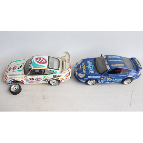 56 - Collection of 1/18 and 1/24 scale racing car models to include 5x boxed examples including 2x Merced... 