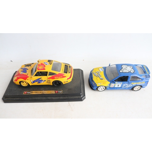 56 - Collection of 1/18 and 1/24 scale racing car models to include 5x boxed examples including 2x Merced... 