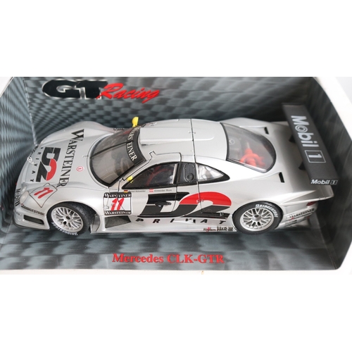 56 - Collection of 1/18 and 1/24 scale racing car models to include 5x boxed examples including 2x Merced... 