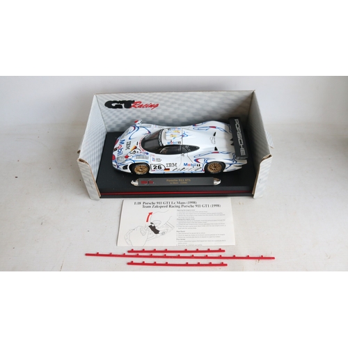 56 - Collection of 1/18 and 1/24 scale racing car models to include 5x boxed examples including 2x Merced... 