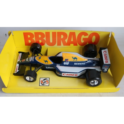56 - Collection of 1/18 and 1/24 scale racing car models to include 5x boxed examples including 2x Merced... 