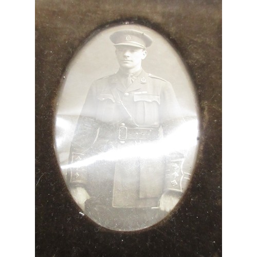 57 - Leather easel framed Military Cross WWI group of medals awarded to Major W. M. Biden, a display with... 