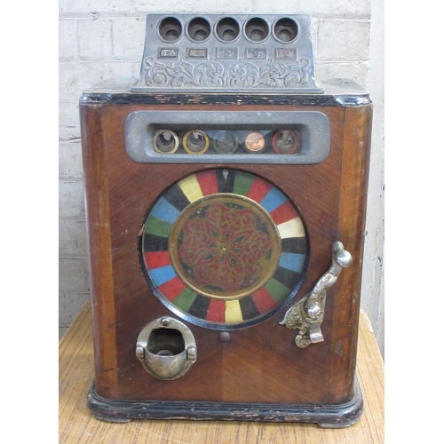 12 - British Manufactured Style - Caille Ben Hur Penny Counter Wheel Slot Machine, mechanism working at t... 