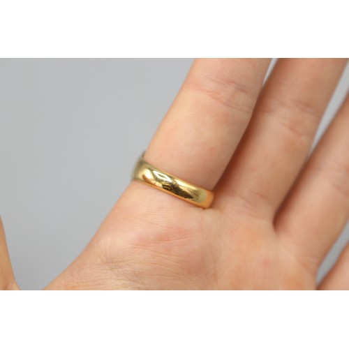 3 - Stamped 18ct yellow gold gypsy-set statement solitaire ring, comprised of one large central round br... 