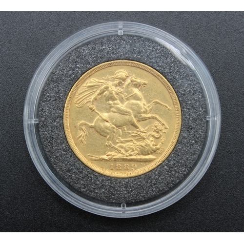 Queen Victoria (1837-1901) 1889 Sovereign, encapsulated
Bradleys shipping £22.00 plus vat (UK Only)
