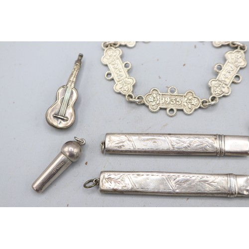 56 - Mixed lot of silver jewellery and accessories, comprising a hallmarked sterling silver 