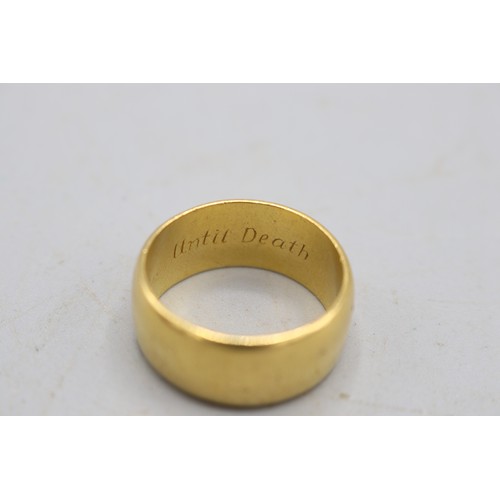 1 - WITHDRAWN - Hallmarked 22ct yellow gold heavy wedding band, 10mm width, with court-profile exterior.... 