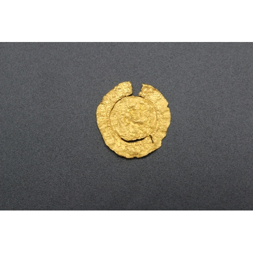 2 - Heavily damaged Quarter-Noble, c1400s, small section cut to edge, please refer to photos (1.8g)
Brad... 