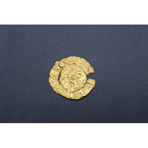 2 - Heavily damaged Quarter-Noble, c1400s, small section cut to edge, please refer to photos (1.8g)
Brad... 