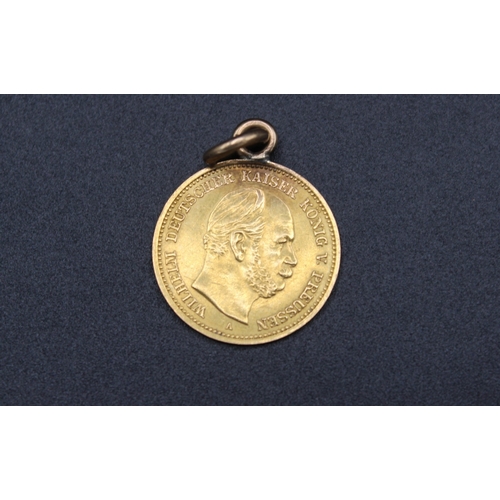 26 - Kingdom of Prussia Wilhelm I (1861-1888) 1877 5 Mark, with attached hoop and ring (ring and hoop not... 