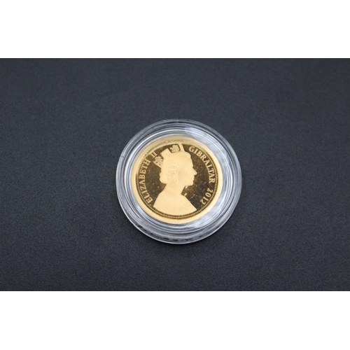 21 - The London Mint Office - The 2012 Diamond Jubilee Gibraltar Gold Half Sovereign, encapsulated in cas... 