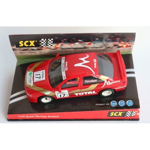  Collection of six boxed 1/32 scale slot car models to include Scalextric C3116 Mercedes SLR McLaren ... 