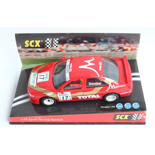  Collection of six boxed 1/32 scale slot car models to include Scalextric C3116 Mercedes SLR McLaren ... 