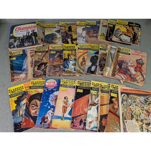 Twenty eight circa 1950s classics illustrated comics as well as a ...