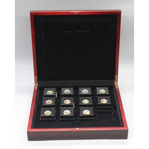 29 - The London Mint Office - Collection of 11 Fabula Aurum encapsulated coins 9ct 1g each, lacking COAs
... 