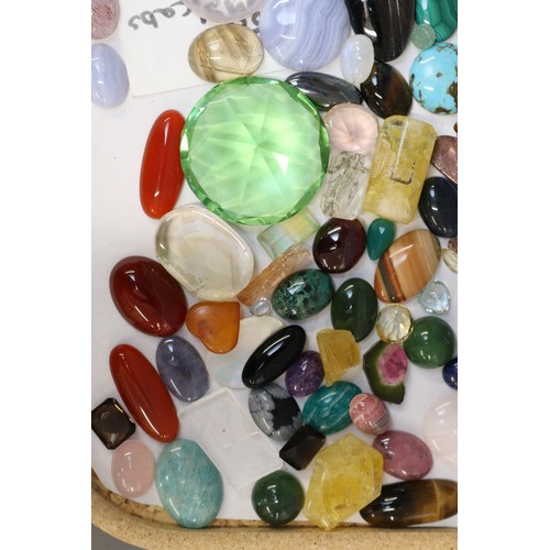 Very large mixed lot of over 120 cut and polished gemstones, comprising ...