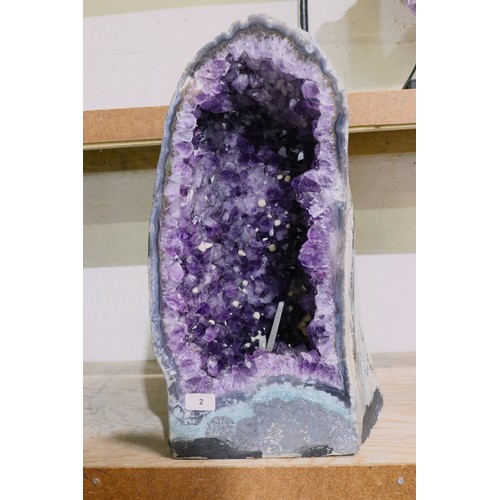 Very large fully polished amethyst cathedral geode specimen, displaying ...
