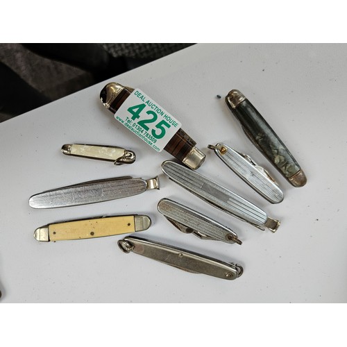 425 - 9 x pen knives / pocket knives