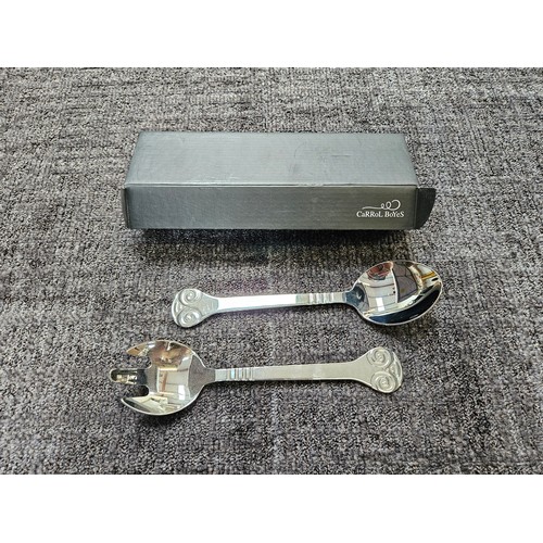 427 - Carrol Boyes stainless steel salad serving fork and spoon