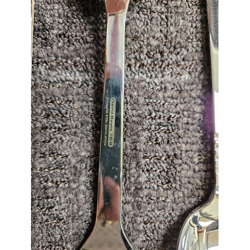 427 - Carrol Boyes stainless steel salad serving fork and spoon