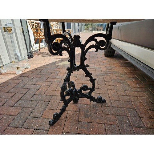 2 - Marble and cast iron garden table