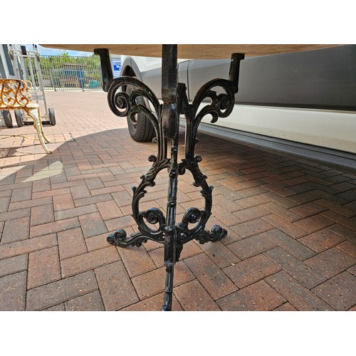 2 - Marble and cast iron garden table