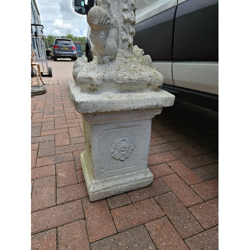 14 - 1 x concrete garden ornament of boy on plinth with base