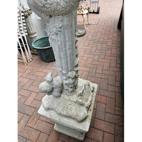 14 - 1 x concrete garden ornament of boy on plinth with base