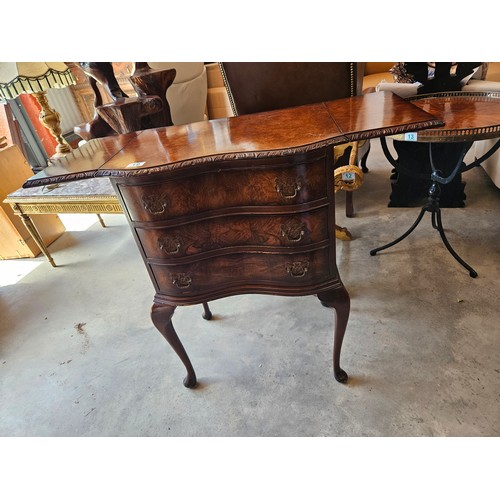 19 - Vintage chest of 3 drawers with drop down sides.