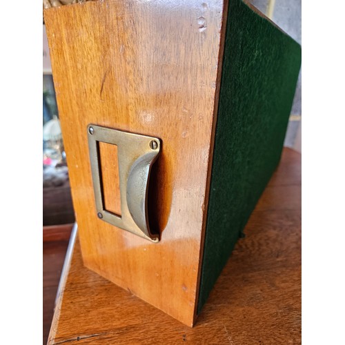 24 - Antique chest of drawers - Haberdashery/ Filing cabinet.
Pull out drawers with green baize to bases.