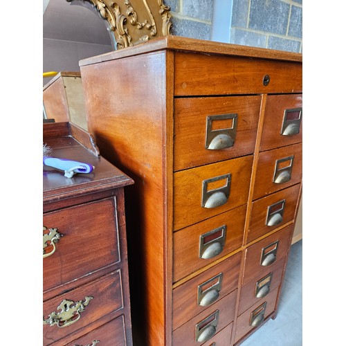 24 - Antique chest of drawers - Haberdashery/ Filing cabinet.
Pull out drawers with green baize to bases.