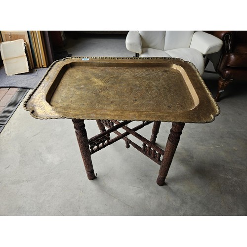 29 - Brass Moroccan style folding table 
Base in need of tlc