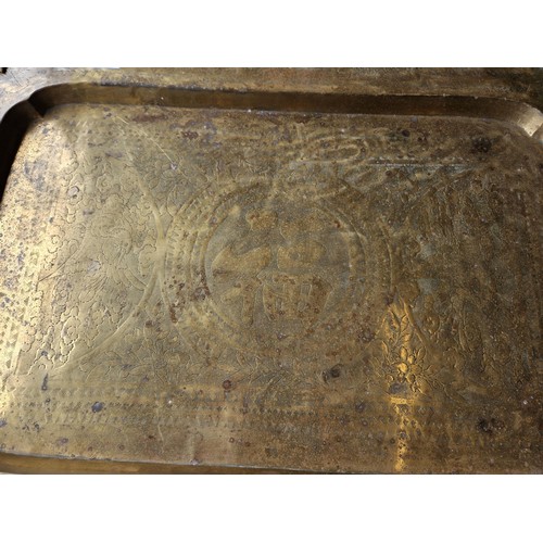 29 - Brass Moroccan style folding table 
Base in need of tlc