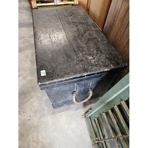 47 - Naval shipwrights chest / trunk. 
With sliding tool trays within + rope twisted handles