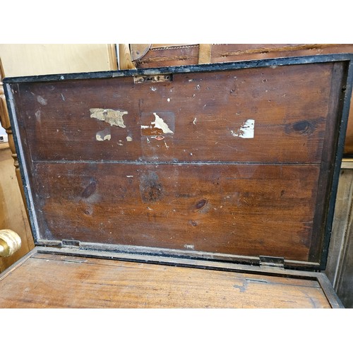 47 - Naval shipwrights chest / trunk. 
With sliding tool trays within + rope twisted handles