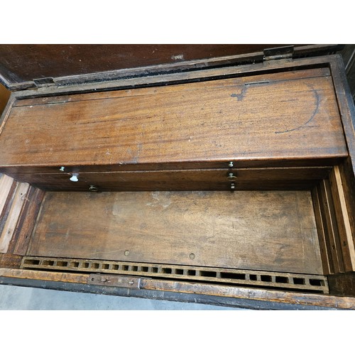 47 - Naval shipwrights chest / trunk. 
With sliding tool trays within + rope twisted handles