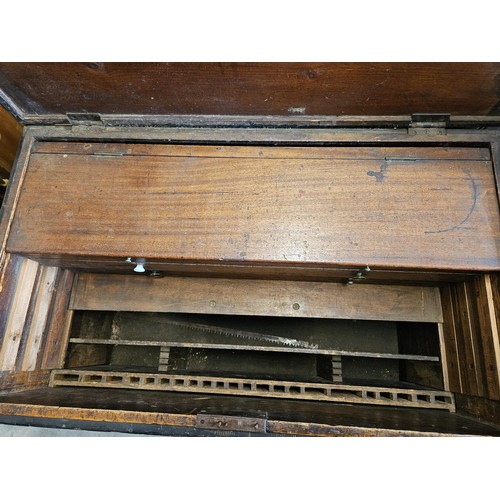 47 - Naval shipwrights chest / trunk. 
With sliding tool trays within + rope twisted handles