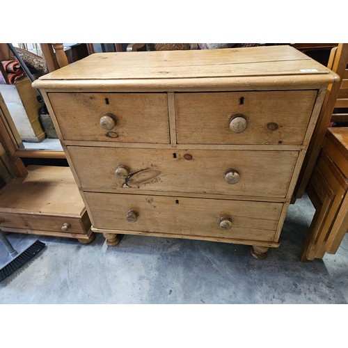 51 - Waxed pine small chest of drawers