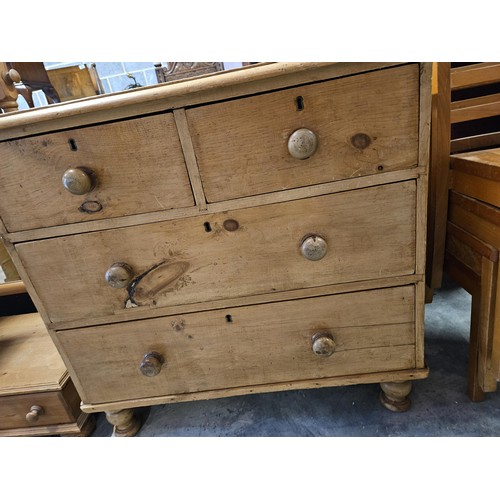 51 - Waxed pine small chest of drawers