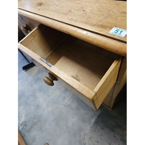 51 - Waxed pine small chest of drawers